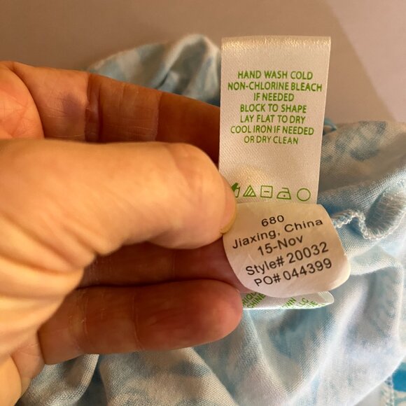 Lilly Pulitzer Size XS Jersey Knit Tyra Tube Top Turquoise White Print - Picture 7 of 8